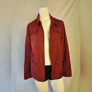 Croft & Barrow Burgundy Jacket with Pockets - Size S